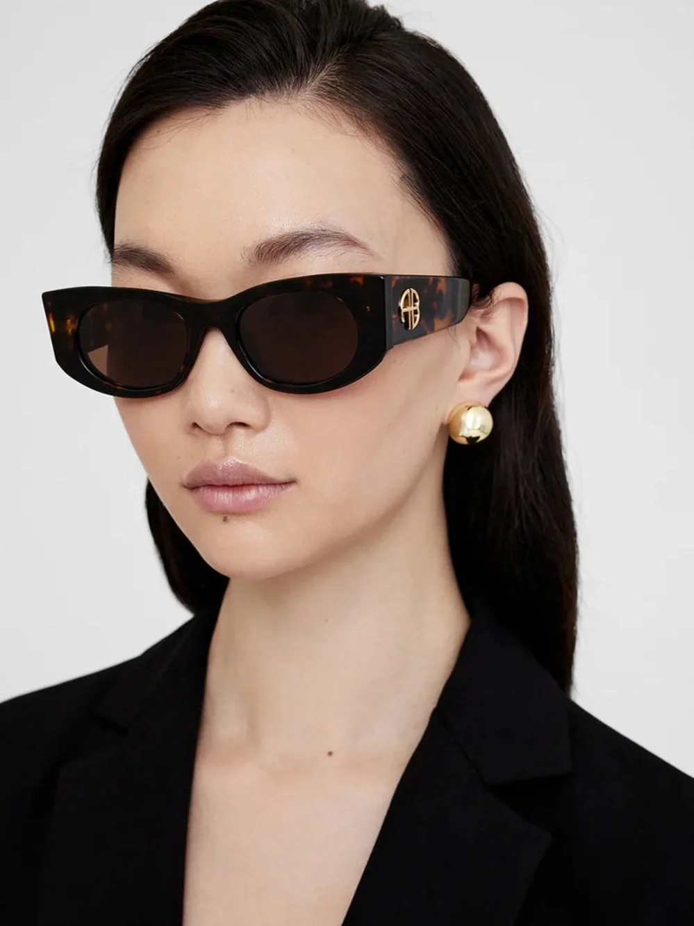 Anine Bing Madrid Sunglasses in Dark Tortoise
